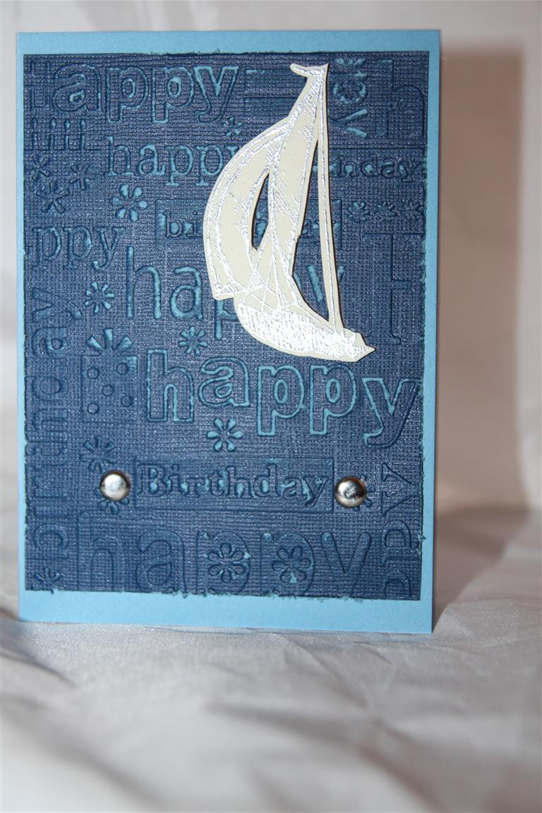 Stampin Up sailboat with cuttlebug